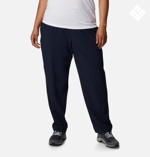 Women's Columbia Pleasant Creek Core Pants Navy | Plus Size CA-K5A86